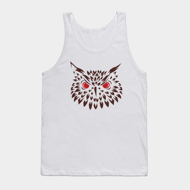 Angry Owl red eyes Tank Top by Studiocapsule